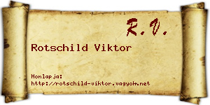 Rotschild Viktor névjegykártya